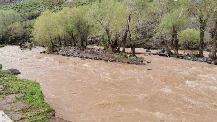 Tekman'da sağanak yağış derelerin taşmasına neden oldu