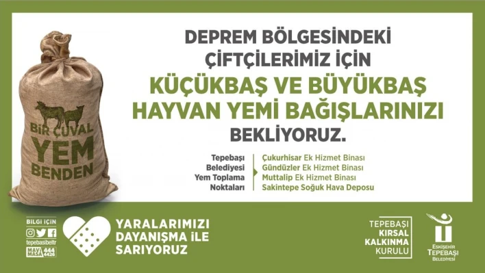 Tepebaşı'ndan 'bir çuval yem benden' kampanyası