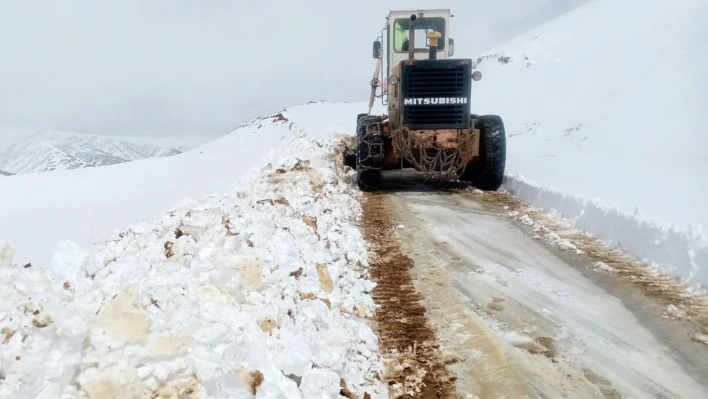 Van'da yol yapım ve karla mücadele çalışması