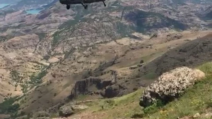 Yüksekten düşen şahıs, askeri helikopterle hastaneye kaldırıldı