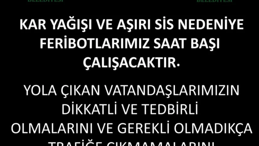 Pertek ve Çemişgezek feribotlarına kar ve sis engeli