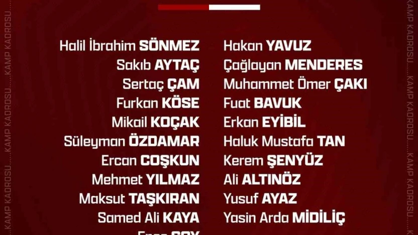 Elazığspor 21 futbolcuyla İstanbul'a gidiyor