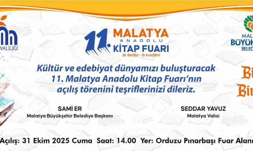 11. Malatya Anadolu Kitap ve Kültür Fuarı açılıyor