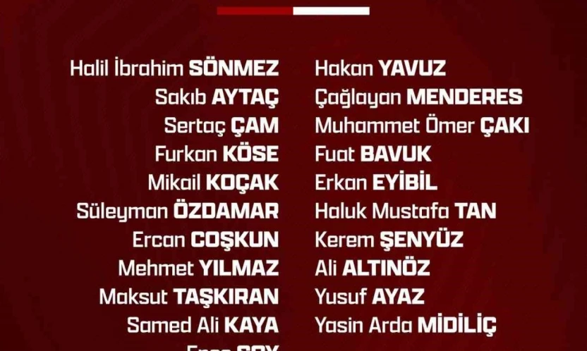 Elazığspor 21 futbolcuyla İstanbul'a gidiyor