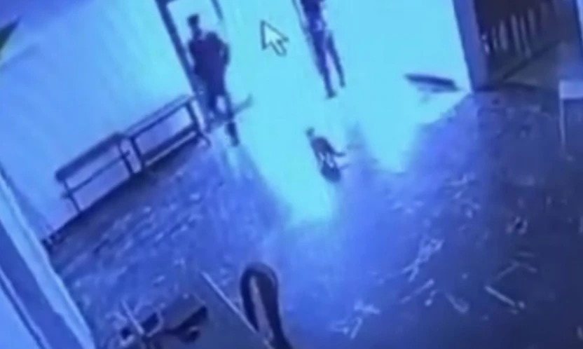 Kediye tekme attı, o anlar kameraya yansıdı